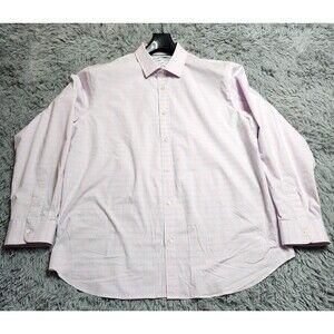 Old Navy Signature Shirt Mens‎ 2XL XXL Slim Fit Long Sleeve Button Up Pink Blue